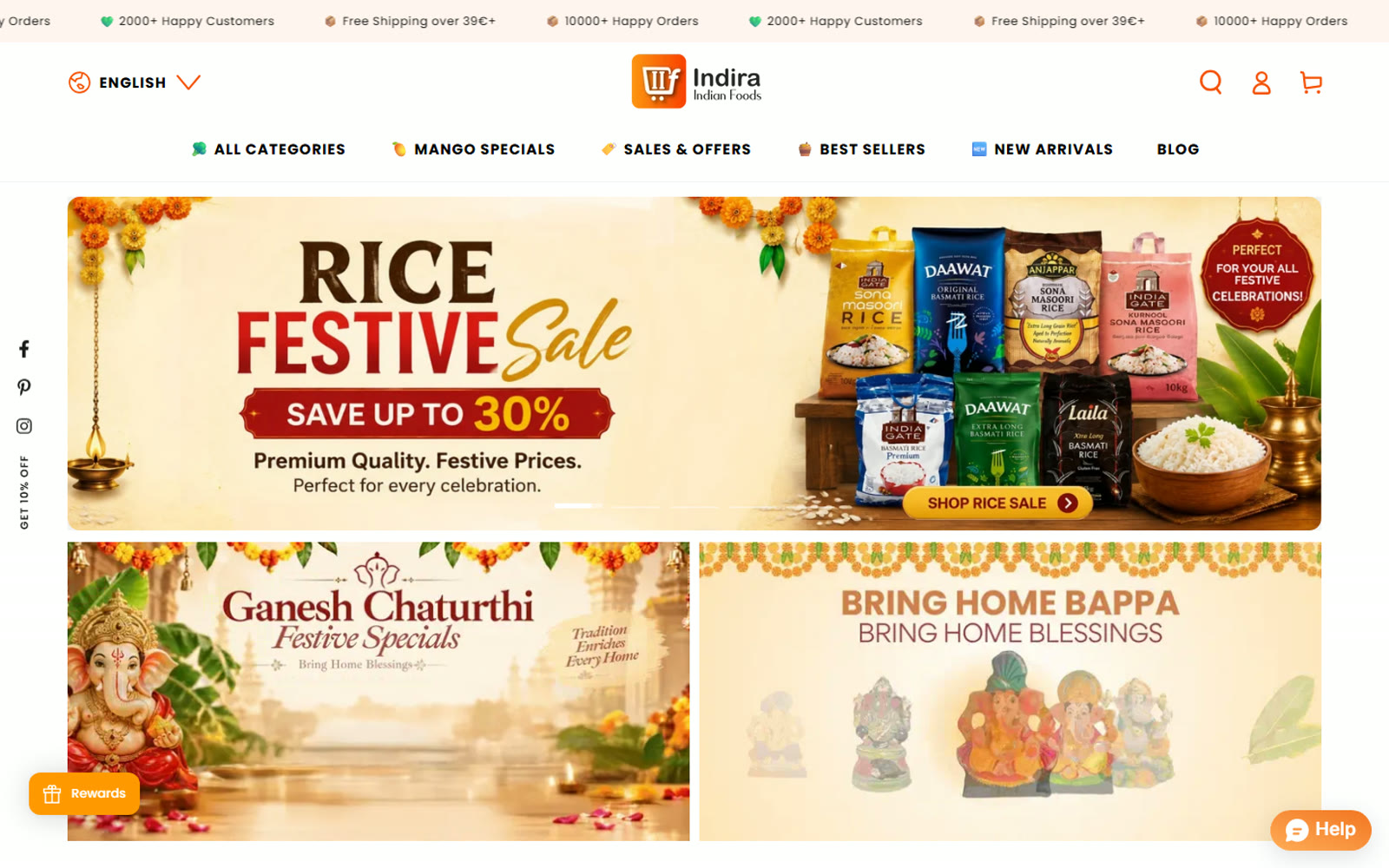The Indira Foods website, built by Connecting Digitally